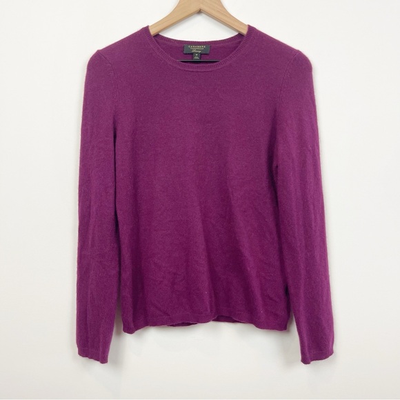 Charter Club Luxury 100% Cashmere Crewneck Sweater Purple - Picture 1 of 7